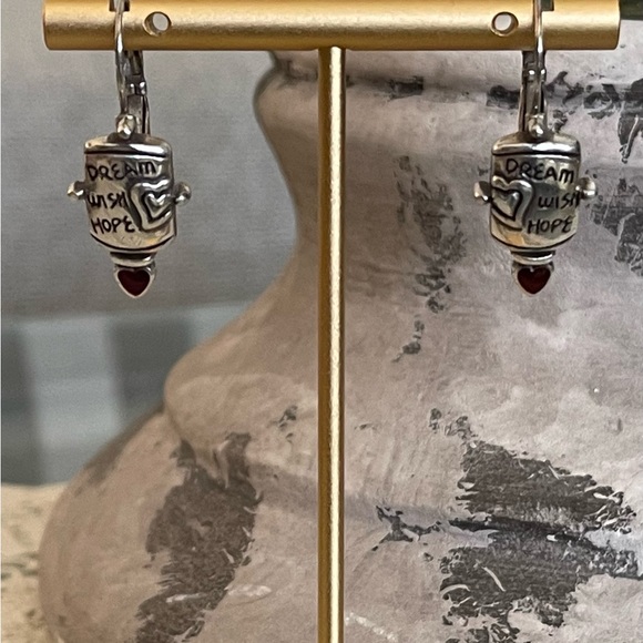 righton Retired Dream Wish Hope Dangle Silver Earrings in Vintage Tin NWT - Picture 2 of 3